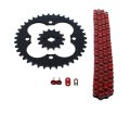 Fits Honda Trx250r 250r 520-98 Red Non O Ring Chain Sprocket Black 14 39 