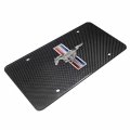 Ipick Image For Ford Mustang Tri-bar 3d Dome Logo On 100 Real Black Carbon Fiber License Plate