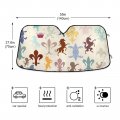Vintage Heraldic Pattern With Lions Horses Griffins And Fleur De Lis Auto Car Windshield Sun Shade Window Uv Ray Visor