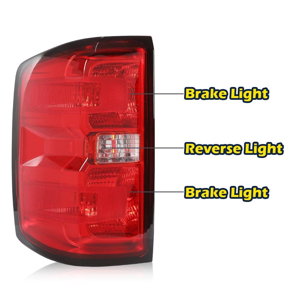 Left Tail Light Assembly For Chevy Silverado 1500 2500hd 3500hd 2016 2019 And Gmc Sierra 3500 Hd Red Lens Driver Side Gm2800261