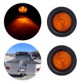 Ocpty 4led Side Marker Light 2pcs 2 5a Amber Round Trailer Lamp Stop Turn Tail W Rubber Grommet Fit For Boats Truck Pickups 12v