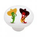 Gotham Decor Red And Green Chili Peppers Ceramic Drawer Knob 