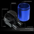 Auto Dynasty Universal Billet Aluminum Sealed Baffled Oil Catch Can Reservoir Tank 240ml 3 4 Inches Od 2-port Blue