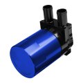 Auto Dynasty Universal Billet Aluminum Sealed Baffled Oil Catch Can Reservoir Tank 240ml 3 4 Inches Od 2-port Blue