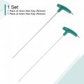Uxcell 3mm And 4mm Extra Long Arm T-handle Hex Key Wrench Set Chrome Finish