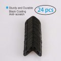 Uxcell 24pcs Angle Bracket Stainless Steel 20x20mm Black Corner Brace Fastener L Shaped Right Brackets Protector With Screws