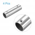 Uxcell 4pcs Straight Pipe Fitting Connector 202 Stainless Steel 2-way Hand Rail Tube 100mm Length For 1 25mm Od Handrail