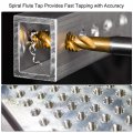 Uxcell Metric Spiral Point Machine Screw Tap M5 Thread H2 Cobalt Titanium Plating M35 Hss