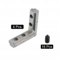 Uxcell L-shape Interior Joint Bracket 4pcs Inside Corner Connectors With M6 Screws For 4040 Series Aluminum Extrusion Profile