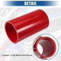 Uxcell 3 Id 6 Length 4-ply Reinforced High Temp Straight Coupler Silicone Reducer Hose Red For Car Intercooler Intake Piping