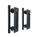 Smartstandard 12 Pull And Flush Door Handle Set In Black Sliding Barn Hardware Pack Of 2 