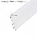 Uxcell Frameless Glass Shower Door Sweep Bottom Side Seal Strip F-type With 3 4-inch 20mm Drip Rail 1 2-inch 12mm X 118-inch