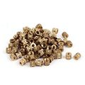 Uxcell A16041800ux0827 M3 X 5mm 5 3mm Brass Cylindrical Knurled Threaded Insert Embedded Nuts