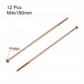 Uxcell M4 X 180mm Male Thread Phillips Pan Head Bolt Screw For Double Bed Furniture Tv Rack Wall Hanging 12pcs