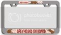 Greyhound On Board Dogs Pets 3d Metal License Plate Frame Universal Fit For Auto Suv Truck Tag Holder 12 X 6 In Heavy Duty 