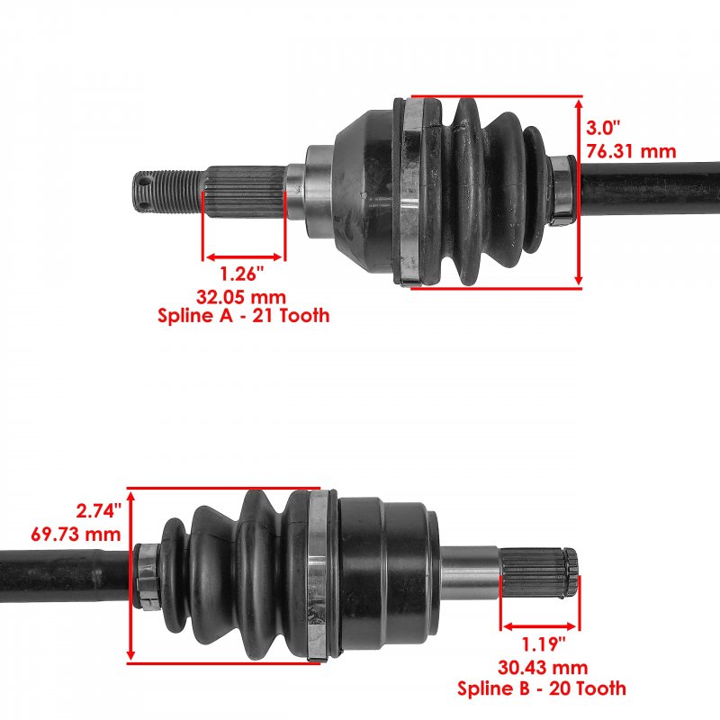 Front Right Complete Cv Joint Axle For Kawasaki Brute Force 650 4x4i 2006 2013 And 750 2005 2026 59266-0008 59266-0025