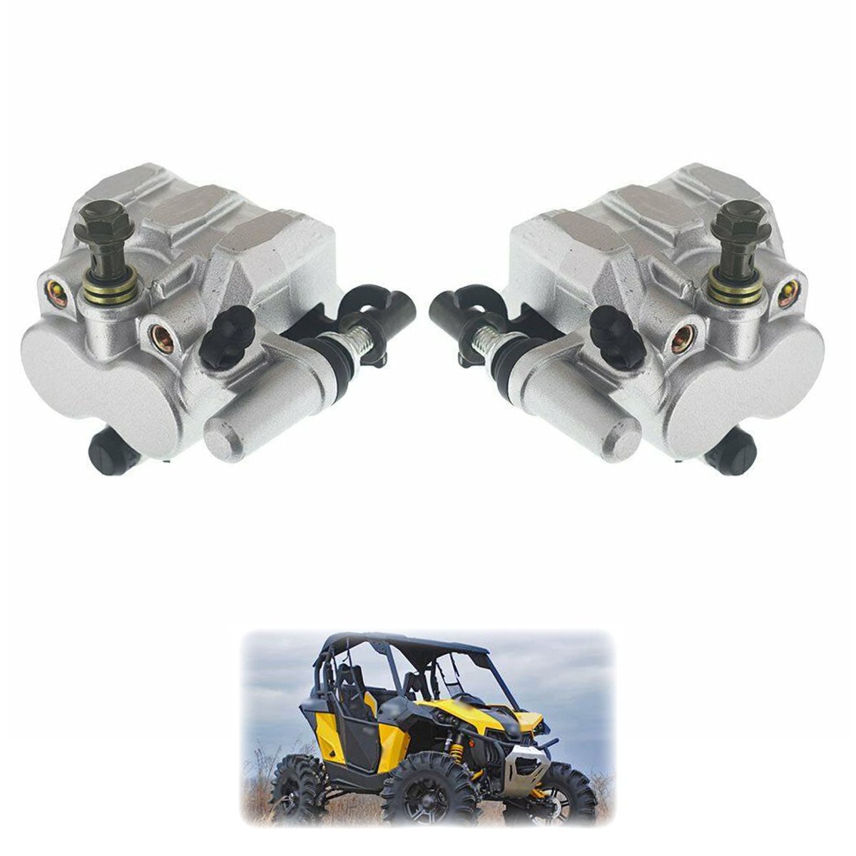 Front Left And Right Brake Calipers With Pads For Maverick 1000 1000r Alloy Piston Kit Anti Ageing Seals Iron Bracket