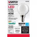 Satco 4 5-watt Led E12 Light Bulbs 4000k 15000 Hour Rating Dimmable