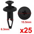 Uxcell 25 Pcs 6 3mm Hole Retainer Clips Plastic Rivets Flaps Bumper Fender Push