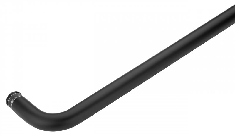 Rockwell Security Mont Hard Combination Towel Bar With Shower Door Handle 6 X 18inch In Matte Black Finish For Frameless Heavy