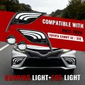 Hecasa Led Running Light Fog Lamp For 2021-2024 Toyota Camry Se Xse Pair Front Bumper Drl Driving Kit Left Right Clear Lens