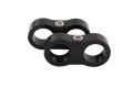 2 Pack Black An10 10an Billet Aluminum Nylon Steel Braided Pipe Tube Dual Oil Fuel Water Line Hose Separator Clamp Tooling 