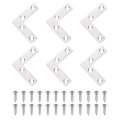 6pcs L Shape Flat Bracket 1 97 X Metal Corner Right Angle Brace Mending Plate With Screws For Wood Frame Furniture Fixing 