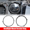 X Autohaux 1 Pair 7 Inch Round Headlight Mounting Bracket Ring Headlamp Bezels Cover For Jeep Wrangler Jk 2007-2017 Black