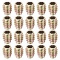 40pcs Hex Threaded Inserts M6-1x15 Zinc Alloy-flush Thread Furniture Nuts Hex Socket Drive Insert Bolt For Wood Assortment 