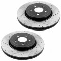 Motorbymotor 345mm Front Rotors Fits For Chrysler 300 Dodge Challenger Charger Magnum Drilled Slotted Rotor Ceramic Brake Pads 