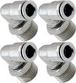 Vixen Air 1 2 Npt Male To Push Connect Ptc For 3 8 Od Hose Swivel Elbow Bundle Of Four Fittings Vxa2123-4 