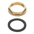 Brass Lock Nuts Pipe Fitting G1-1 4 -11 Female Hexnut Flange Single Hole Faucet Lock Nut With Silicone Washer For Kitchen Basin 