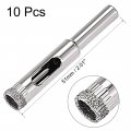 Uxcell 10pcs 8mm Diamond Drill Bit Hole Saw For Tile Glass Marble Fiberglass Ceramic Tool Silver Tone