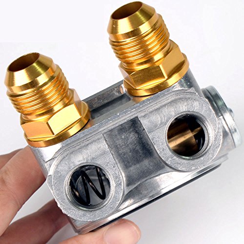 Gplus An10 Oil Filter Cooler Sandwich Thread Plate Adapter 80 Deg Thermostat Gold