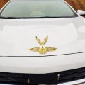 Flying Eagle Golden Logo Car Hood Ornament Metal Stickers Ornaments For Trucks Auto 3d Stand Decal Bonnet Univeral Emblem Badge