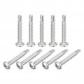 Uxcell 12 X 1-1 2 Self Drilling Screws 50pcs 304 Stainless Steel Phillips Pan Head Tapping For Wood Plastic