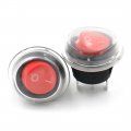 Baomain Boat Rocker Switch Red Round Button Ac 6a 250v 10a 125v 3 Pin Spst On Off 2 Position W Cap Pair