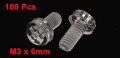 Uxcell M3 X 6mm Acrylic Phillips Pan Head Machine Screw Bolt Clear 100 Pcs