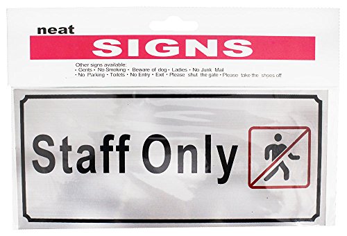 8 X 3-1 2 Inch Staff Only Sign In Brushed Aluminum With Acrylic Paint Pack Of Pcs