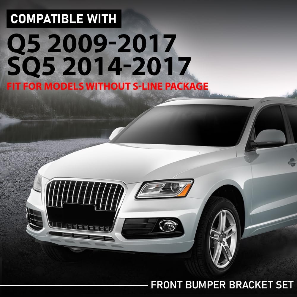 Front Bumper Brackets For Audi Q5 2009 2016 And Sq5 2014 2017 Left Right Side Pair 8r0807284c 8r0807283c Black Pp Material