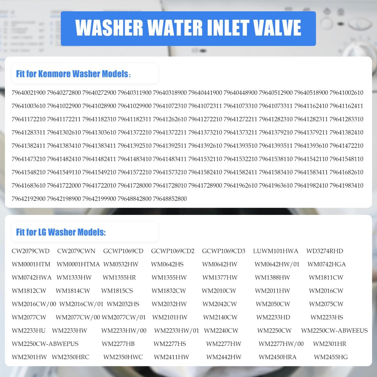 Washer Water Inlet Valve Replacement Parts For Lg And Kenmore Models 79641372210 79641372211 79641373210 79641373211