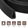 Uxcell U Channel Edge Trim 3ft Length Rubber Guard Seal Strip Protector Flat Type Fit For 3 5-4mm 9 32 W X 7 16 H Black