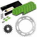 Caltric Green O-ring Drive Chain And Sprockets Kit Compatible With Honda Cbr1000rr 2004 2005