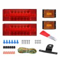 Partsam Low Profile Submersible Led Trailer Tail Light Kit Rectangle Lights Halo Glow With 25ft Wiring Harness Combined Stop