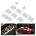 Qiilu Car Window Glass Lift Button Trim Cover Sticker Silver Interior Decoration Fit For Jaguar Xf 2012-2015