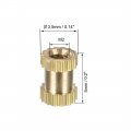 Uxcell Knurled Insert Nuts 200pcs M2 X 5mm Length 3 Od Female Thread Brass Threaded Embedment Nut For 3d Printer