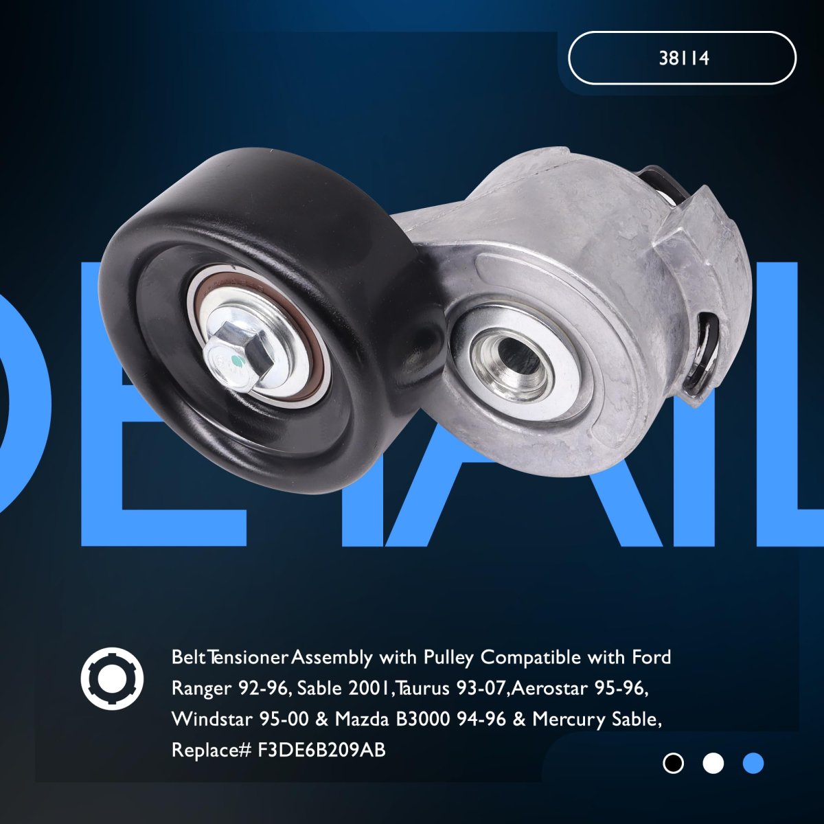 Belt Tensioner And Pulley Assembly 49385 38114 For Ford V6 3 0l Taurus Ranger Windstar Sable Aerostar Mazda B3000 Mercury