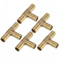 5 Pcs 12mm 0 47 Brass Car Barb Hose Fitting T Shape 3 Way Connector For Joiner Air Water Fuel Gas 