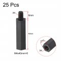 Uxcell M4x40mm 6mm Male-female Hex Nylon Pcb Motherboard Spacer Standoff For Fpv Drone Quadcopter Computer Circuit Board Black