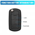 Uxcell Flip Key Fob Shell Case Replacement M603-hi For Land Rover Discovery Range Sport 3 Buttons Black